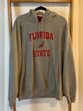 Champs Gray Hoodie with Red Florida State Logo